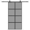 vidaXL Schuifdeur met beslagset 102,5x205 cm gehard glas zwart
