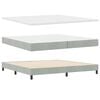 vidaXL Boxspringbed met matras Lichtgrijs 200 x 200 cm Fluweel