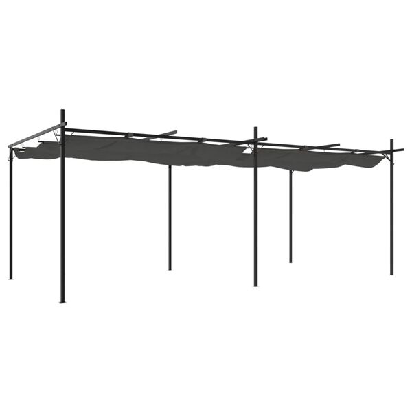vidaXL Pergola met uitschuifbaar dak 589x292x230 antracietkleurig