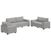 vidaXL 3-delige Loungeset met kussens stof wolk grijs