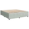 vidaXL Boxspring met matras fluweel lichtgrijs 200x200 cm