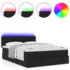 vidaXL Bed poef met matras en LED's stof 140x190 cm zwart