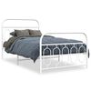 vidaXL Bedframe met hoofd- en voeteneinde metaal wit 100x190 cm