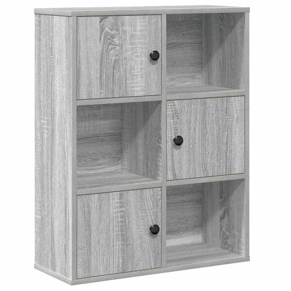 vidaXL Boekenkast 60x24x76,5 cm bewerkt hout grijs sonoma eikenkleurig