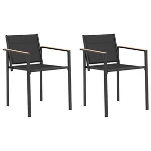 vidaXL Tuinstoelen 2 st Zwart en Anthraciet Textileen stof