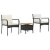 vidaXL Tuinset Zwart poly rattan