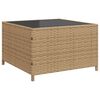 vidaXL Tuinbank met tafel en kussens L-vormig poly rattan beige