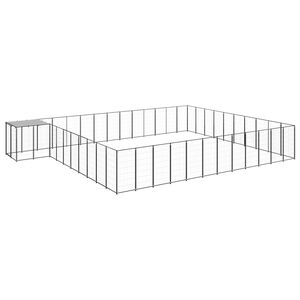 vidaXL Hondenkennel 37,51 m&sup2; staal zwart