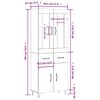 vidaXL Hoge kast 69,5x34x180 cm bewerkt hout sonoma eikenkleurig