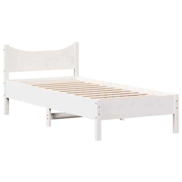 vidaXL Bedframe zonder matras massief grenenhout wit 90x200 cm