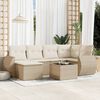 vidaXL 7-delige Loungeset met kussens poly rattan beige