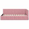 vidaXL Hoekbedframe met hoofdeinde Roze 90 cm x 190 cm Fluweel