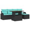 vidaXL Tuin Sofa Set 6 st Zwart Poly riet