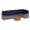 vidaXL Tuinbankenset met opslag 7 pcs Grijs en Marineblauw poly rattan