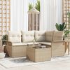 vidaXL Tuin Sofa Set met opslag 5 pcs Beige poly rattan
