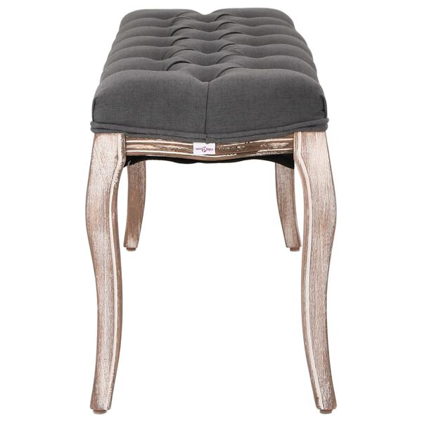 vidaXL Bankje 110x38x48 cm linnen massief hout donkergrijs