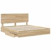 vidaXL Opslag bed met lade Sonoma Eiken 180 x 200 cm Bewerkt hout