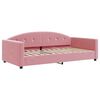 vidaXL Slaapbank met onderschuifbed 100x200 cm fluweel roze