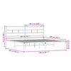 vidaXL Bedframe zonder matras metaal gerookt eikenkleurig 200x200 cm