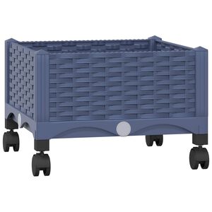 vidaXL Tuinschaal met wielen Blauw Grijs 40 x 40 x 33 cm PP