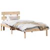 vidaXL Bedframe met hoofdeinde Bruin 75 x 190 cm Massief grenenhout