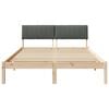 vidaXL Bedframe Bruin en donkergrijs 135 x 190 cm Massief grenenhout
