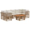 vidaXL Tuinbankenset 8 st Natuurlijk en Cr&egrave;me Wit poly rattan