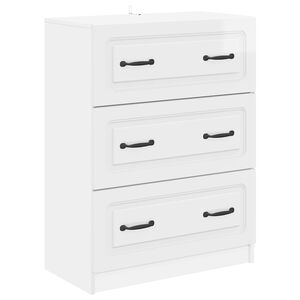 vidaXL Ladenkast 66 x 34,5 x 87 cm Bewerkt hout Hoogglans Wit