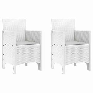 vidaXL Tuinstoel met kussen 2 pcs Wit 53 x 49 x 85 cm Polypropyleen