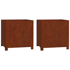 vidaXL Plantenbakken met poten 2 st roestig 50x50x50 cm cortenstaal