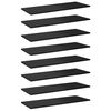 vidaXL Wandschappen 8 st 80x30x1,5 cm spaanplaat hoogglans zwart