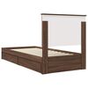 vidaXL Opslag bed met hoofdeinde Bruin Eiken 75 x 190 cm Bewerkt hout