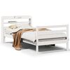 vidaXL Bedframe met hoofdeinde zonder matras 100x200 cm wit
