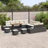 vidaXL Tuin Sofa Set met kussen met opslag 13 pcs Zwart en Crème