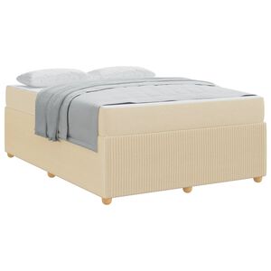 vidaXL Bedframe met matras Cr&egrave;me 140 x 200 cm Stof
