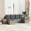 vidaXL Tuin Sofa Set met kussen met opslag 6 pcs Grijs poly rattan