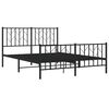 vidaXL Bedframe met hoofd- en voeteneinde metaal zwart 135x190 cm