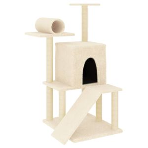 vidaXL Kattenmeubel met sisal krabpalen 110,5 cm cr&egrave;mekleurig