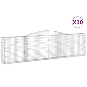 vidaXL Schanskorven 10 st gewelfd 400x30x100/120 cm ijzer