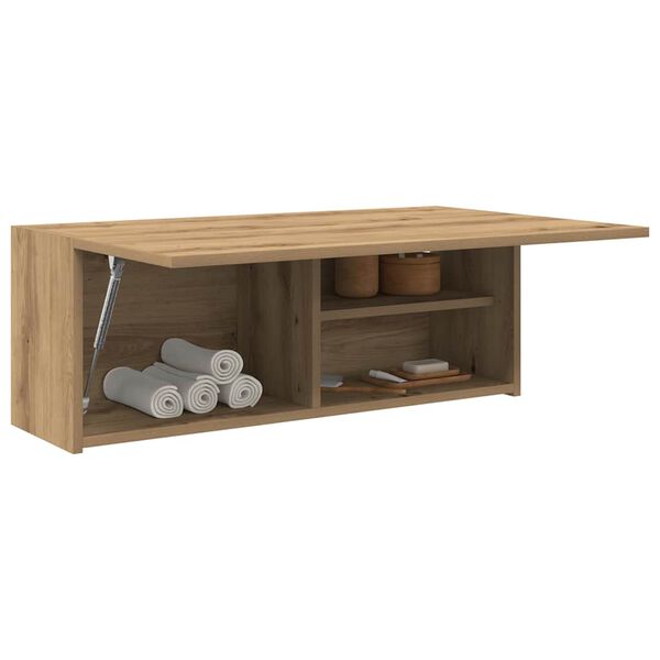 vidaXL Badkamerwandkast 80x25x30 cm bewerkt hout artisanaal eikenkleur