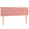 vidaXL Boxspring met matras fluweel roze 140x200 cm