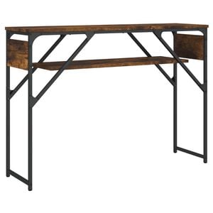 vidaXL Wandtafel met schap 105x30x75 cm bewerkt hout gerookt eiken
