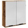 vidaXL Badkamerspiegelkast 64x20x66,5 cm bewerkt hout oud houtkleurig