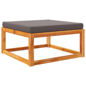 vidaXL Tuinvoetenbank met kussen 65x65x29 massief acaciahout