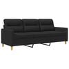 vidaXL Driezitsbank 180 cm stof zwart