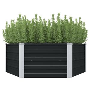 vidaXL Plantenbak verhoogd 129x129x45cm gegalvaniseerd staal antraciet