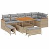vidaXL Tuin Sofa Set 9 st 6-Aantal zitplaatsen Beige Poly riet