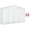 vidaXL Schanskorven 3 st gewelfd 200x50x120/140 cm ijzer