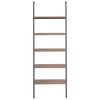 vidaXL Ladderrek met 5 schappen 64x35x185 cm donkerbruin en zwart