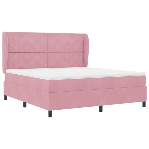 vidaXL Boxspringbed met matras Roze 200 x 180 cm Polyester